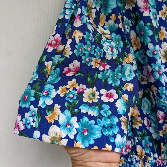 VINTAGE Adrian Lee ditsy floral lace collar dress cottagecore - Picture 7 of 11